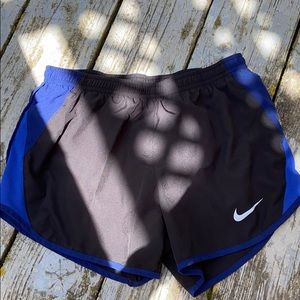 Nike black and blue running shorts